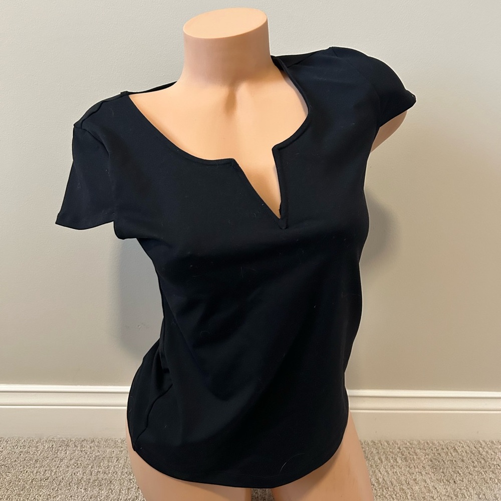 bebe Black Short Sleeve Women's Top
